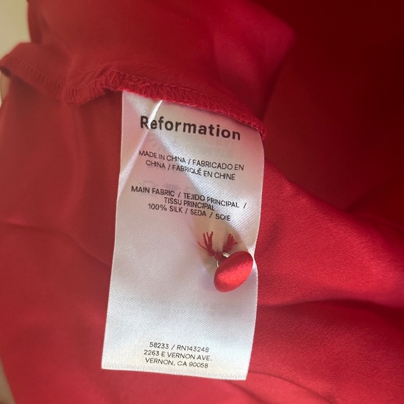 Reformation Veida Silk Midi Dress in Lipstick Red | size 2 - Picture 8 of 14
